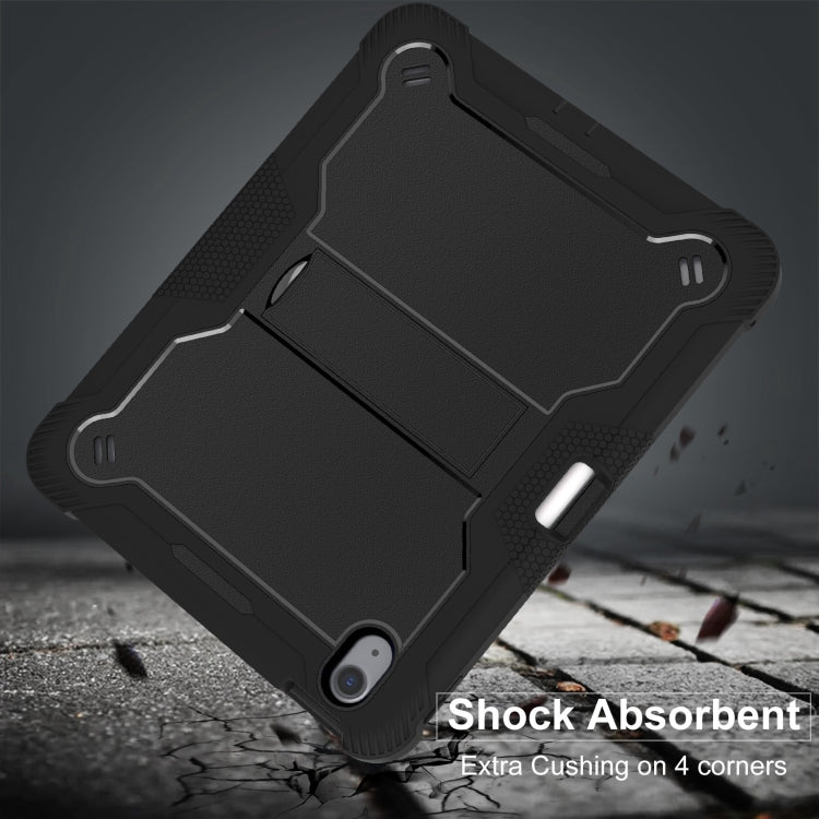 For iPad Air 11 2024 / Air 2022 10.9 Shockproof Silicone Hybrid PC Tablet Case with Holder(Black) - iPad Air 11 2025 / 2024 Cases by buy2fix | Online Shopping UK | buy2fix