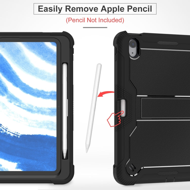 For iPad Air 11 2024 / Air 2022 10.9 Shockproof Silicone Hybrid PC Tablet Case with Holder(Black) - iPad Air 11 2025 / 2024 Cases by buy2fix | Online Shopping UK | buy2fix