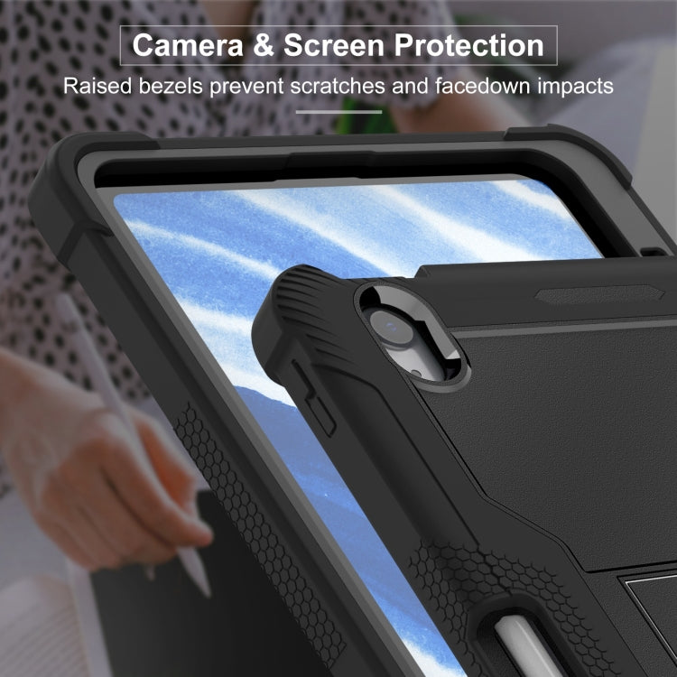 For iPad Air 11 2024 / Air 2022 10.9 Shockproof Silicone Hybrid PC Tablet Case with Holder(Black) - iPad Air 11 2025 / 2024 Cases by buy2fix | Online Shopping UK | buy2fix
