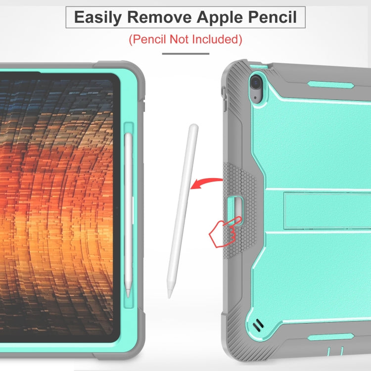For iPad Air 13 2024 Shockproof Silicone Hybrid PC Tablet Case with Holder(Mint Green + Grey) - iPad Air 13 2025 / 2024 Cases by buy2fix | Online Shopping UK | buy2fix