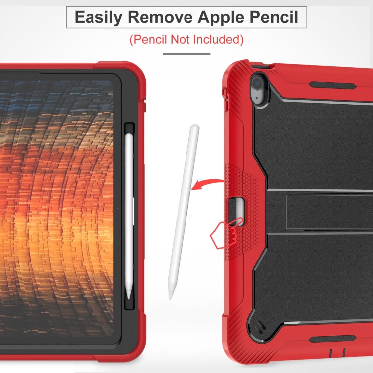 For iPad Air 13 2024 Shockproof Silicone Hybrid PC Tablet Case with Holder(Black + Red) - iPad Air 13 2025 / 2024 Cases by buy2fix | Online Shopping UK | buy2fix