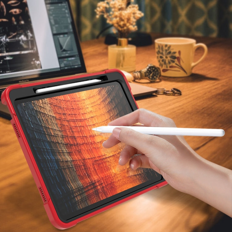For iPad Air 13 2024 Shockproof Silicone Hybrid PC Tablet Case with Holder(Black + Red) - iPad Air 13 2025 / 2024 Cases by buy2fix | Online Shopping UK | buy2fix
