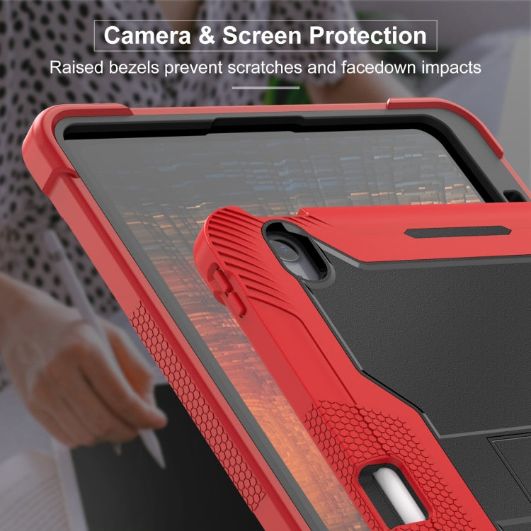 For iPad Air 13 2024 Shockproof Silicone Hybrid PC Tablet Case with Holder(Black + Red) - iPad Air 13 2025 / 2024 Cases by buy2fix | Online Shopping UK | buy2fix