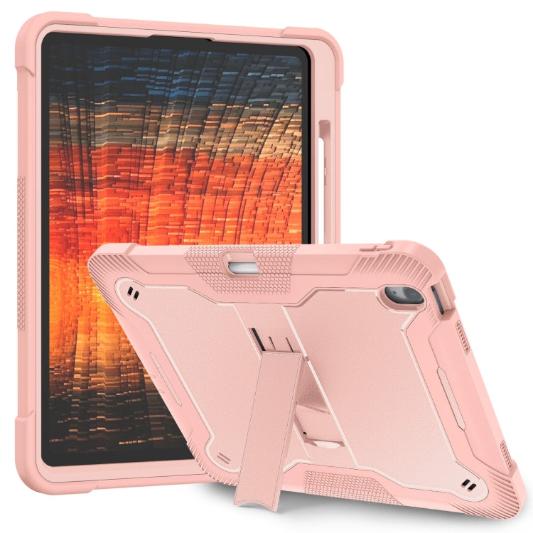 For iPad Air 13 2024 Shockproof Silicone Hybrid PC Tablet Case with Holder(Rose Gold) - iPad Air 13 2025 / 2024 Cases by buy2fix | Online Shopping UK | buy2fix