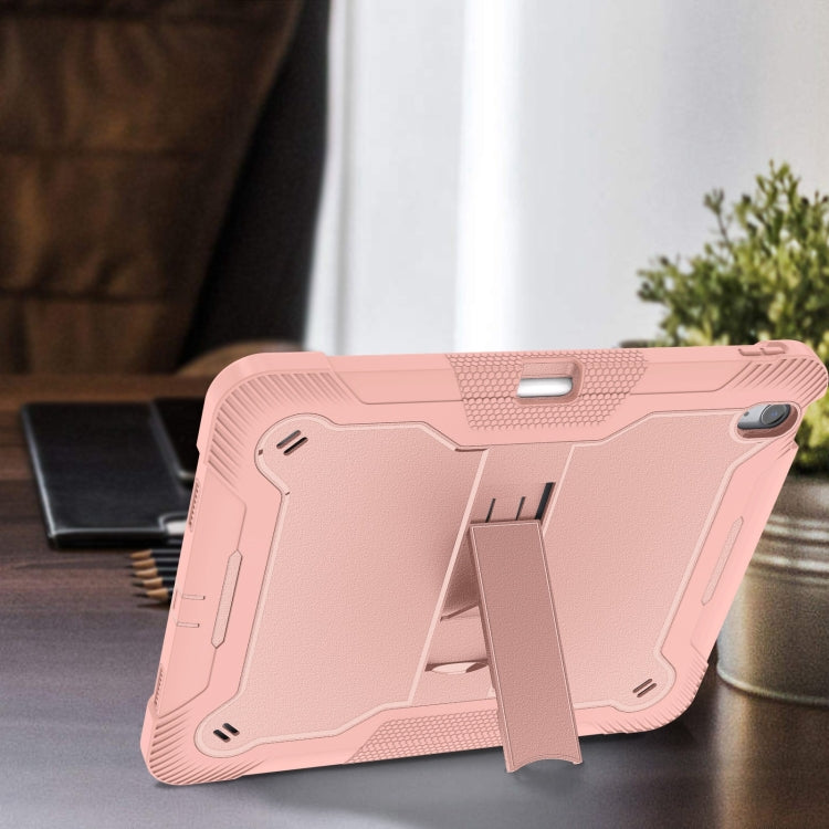For iPad Air 13 2024 Shockproof Silicone Hybrid PC Tablet Case with Holder(Rose Gold) - iPad Air 13 2025 / 2024 Cases by buy2fix | Online Shopping UK | buy2fix