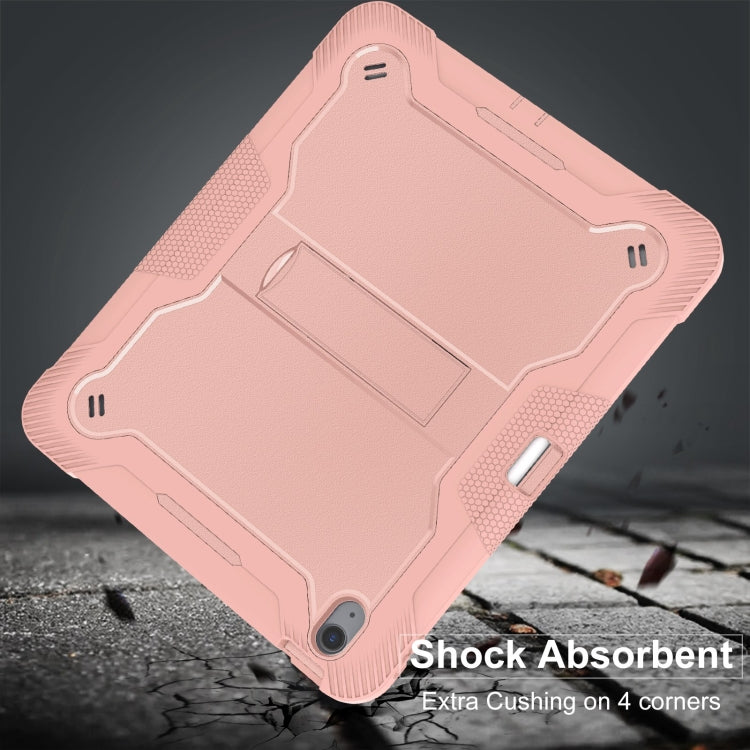 For iPad Air 13 2024 Shockproof Silicone Hybrid PC Tablet Case with Holder(Rose Gold) - iPad Air 13 2025 / 2024 Cases by buy2fix | Online Shopping UK | buy2fix