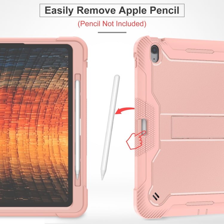 For iPad Air 13 2024 Shockproof Silicone Hybrid PC Tablet Case with Holder(Rose Gold) - iPad Air 13 2025 / 2024 Cases by buy2fix | Online Shopping UK | buy2fix