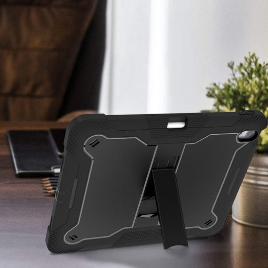 For iPad Air 13 2025 / 2024 Shockproof Silicone Hybrid PC Tablet Case with Holder(Black) by buy2fix