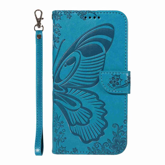 For OnePlus 12 Swallowtail Butterfly Embossed Leather Phone Case(Blue) by buy2fix