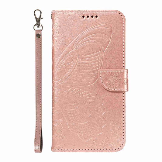 For Sony Xperia 10 VI 2024 Swallowtail Butterfly Embossed Leather Phone Case(Rose Gold) by buy2fix