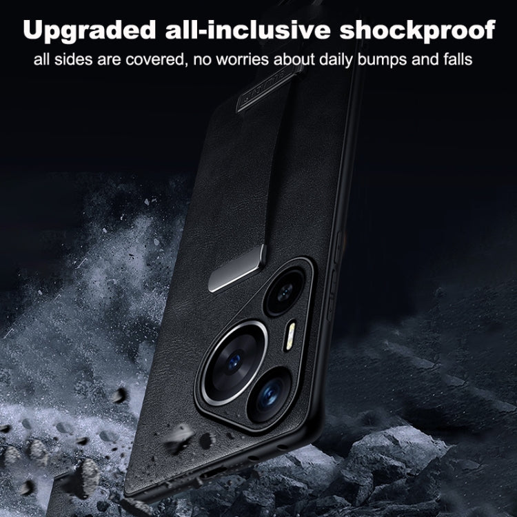 For Huawei nova 13 Pro SULADA PC Hybrid Leather Texture Skin Feel Shockproof Phone Case(Black) by SULADA
