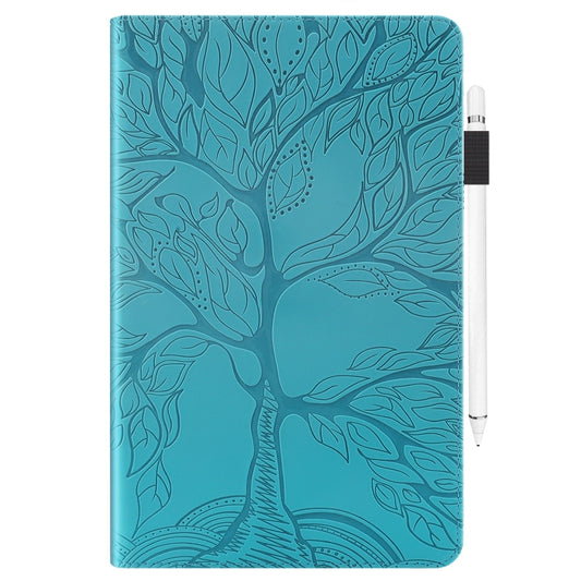 For iPad Pro 11 2025 / 2024 Tree Life Series Embossed Smart Leather Tablet Case(Lake Blue) by buy2fix