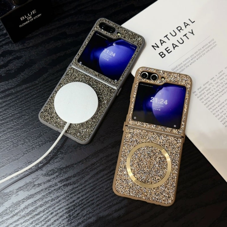 For Samsung Galaxy Z Flip4 Glitter MagSafe PC Phone Case(Silver) by buy2fix