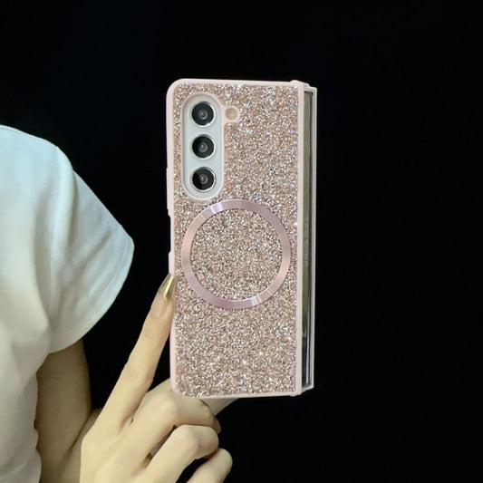For Samsung Galaxy Z Fold5 Glitter MagSafe PC Phone Case(Pink) by buy2fix