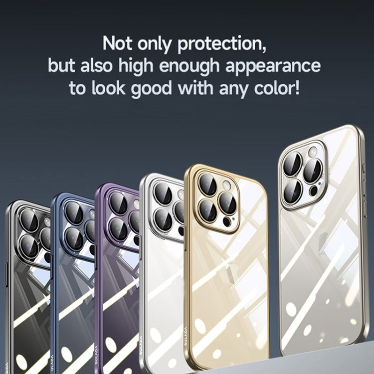 For iPhone 14 SULADA Electroplating Frosted PC + TPU Shockproof Phone Case(Grey) - iPhone 14 Cases by SULADA | Online Shopping UK | buy2fix
