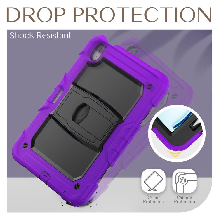 For iPad Air 11 2025 / 2024 Silicone Hydric PC Tablet Case with Shoulder Strap & Holder(Purple) - iPad Air 11 2025 / 2024 Cases by buy2fix | Online Shopping UK | buy2fix