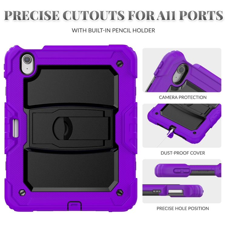 For iPad Air 11 2025 / 2024 Silicone Hydric PC Tablet Case with Shoulder Strap & Holder(Purple) - iPad Air 11 2025 / 2024 Cases by buy2fix | Online Shopping UK | buy2fix