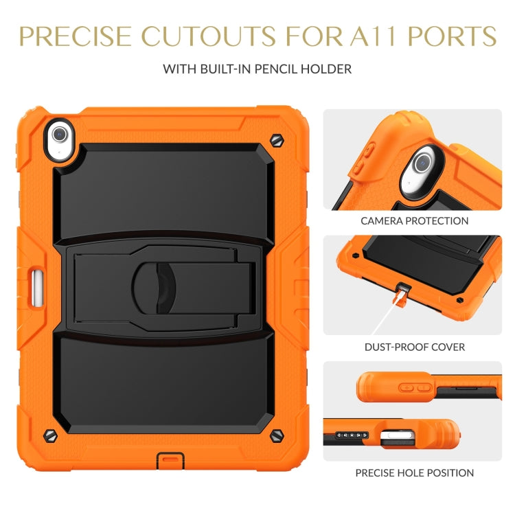For iPad Air 13 2025 / 2024 Silicone Hydric PC Tablet Case with Shoulder Strap & Holder(Orange) - iPad Air 13 2025 / 2024 Cases by buy2fix | Online Shopping UK | buy2fix