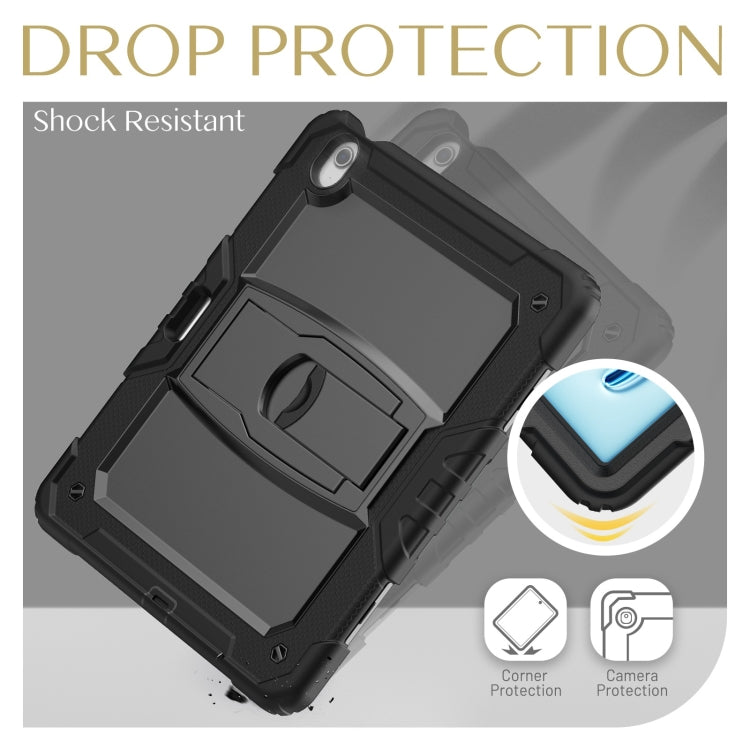 For iPad Air 13 2025 / 2024 Silicone Hydric PC Tablet Case with Shoulder Strap & Holder(Black) - iPad Air 13 2025 / 2024 Cases by buy2fix | Online Shopping UK | buy2fix