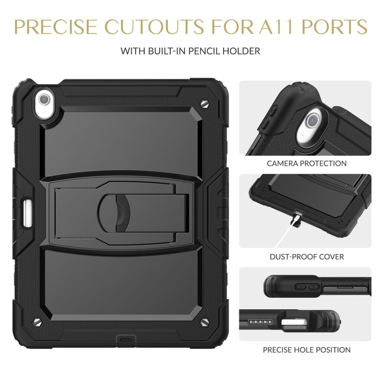 For iPad Air 13 2025 / 2024 Silicone Hydric PC Tablet Case with Shoulder Strap & Holder(Black) - iPad Air 13 2025 / 2024 Cases by buy2fix | Online Shopping UK | buy2fix