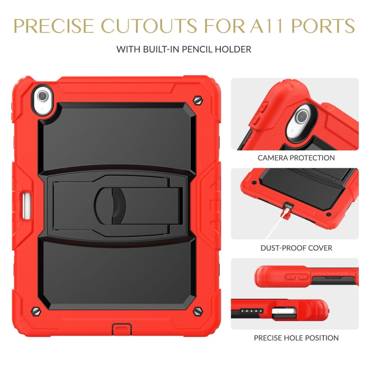 For iPad Air 13 2025 / 2024 Silicone Hydric PC Tablet Case with Shoulder Strap & Holder(Red) - iPad Air 13 2025 / 2024 Cases by buy2fix | Online Shopping UK | buy2fix