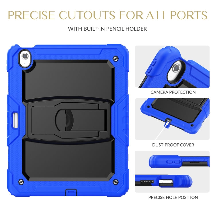 For iPad Air 13 2025 / 2024 Silicone Hydric PC Tablet Case with Shoulder Strap & Holder(Blue) - iPad Air 13 2025 / 2024 Cases by buy2fix | Online Shopping UK | buy2fix