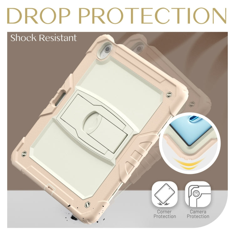 For iPad Air 13 2025 / 2024 Silicone Hydric PC Tablet Case with Shoulder Strap & Holder(Beige Rose Gold) - iPad Air 13 2025 / 2024 Cases by buy2fix | Online Shopping UK | buy2fix