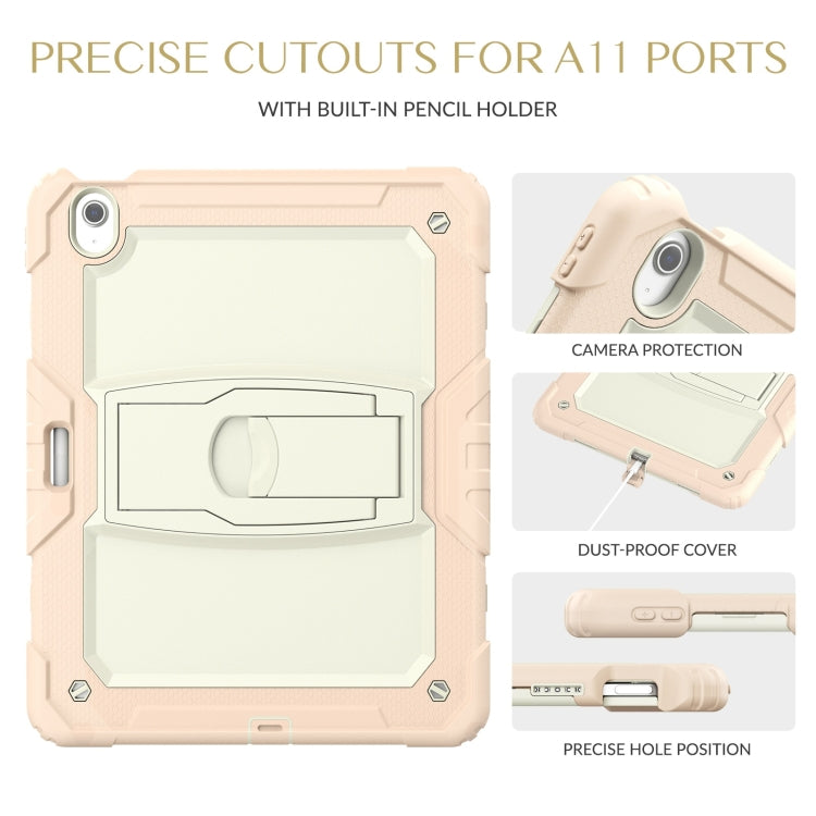 For iPad Air 13 2025 / 2024 Silicone Hydric PC Tablet Case with Shoulder Strap & Holder(Beige Rose Gold) - iPad Air 13 2025 / 2024 Cases by buy2fix | Online Shopping UK | buy2fix