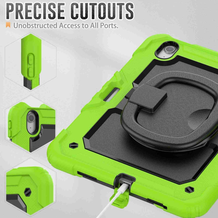 For iPad Air 11 2025 / 2024 Handle Silicone Hydric PC Tablet Case with Shoulder Strap(Yellow Grenn) - iPad Air 11 2025 / 2024 Cases by buy2fix | Online Shopping UK | buy2fix