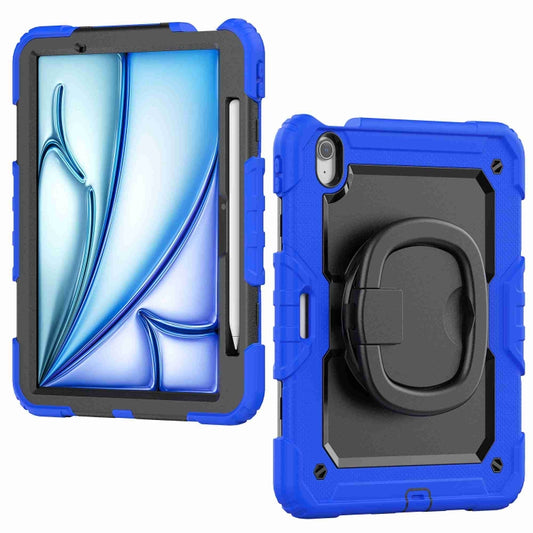 For iPad Air 11 2025 / 2024 Handle Silicone Hydric PC Tablet Case with Shoulder Strap(Blue) by buy2fix