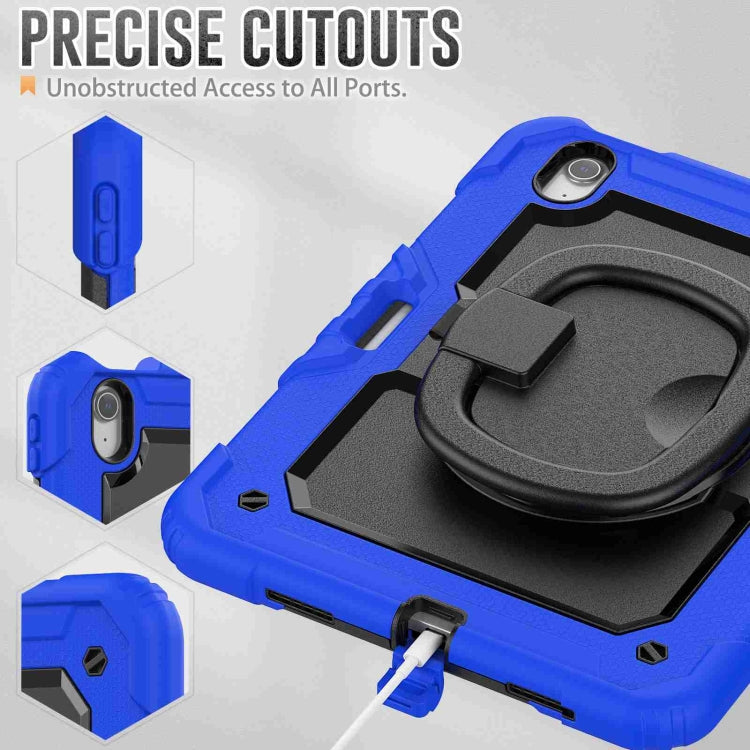 For iPad Air 11 2025 / 2024 Handle Silicone Hydric PC Tablet Case with Shoulder Strap(Blue) - iPad Air 11 2025 / 2024 Cases by buy2fix | Online Shopping UK | buy2fix