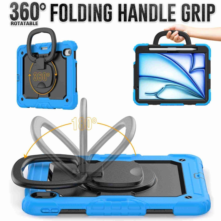 For iPad Air 11 2025 / 2024 Handle Silicone Hydric PC Tablet Case with Shoulder Strap(Light Blue) - iPad Air 11 2025 / 2024 Cases by buy2fix | Online Shopping UK | buy2fix