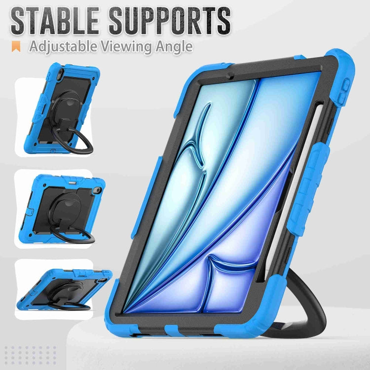 For iPad Air 11 2025 / 2024 Handle Silicone Hydric PC Tablet Case with Shoulder Strap(Light Blue) - iPad Air 11 2025 / 2024 Cases by buy2fix | Online Shopping UK | buy2fix
