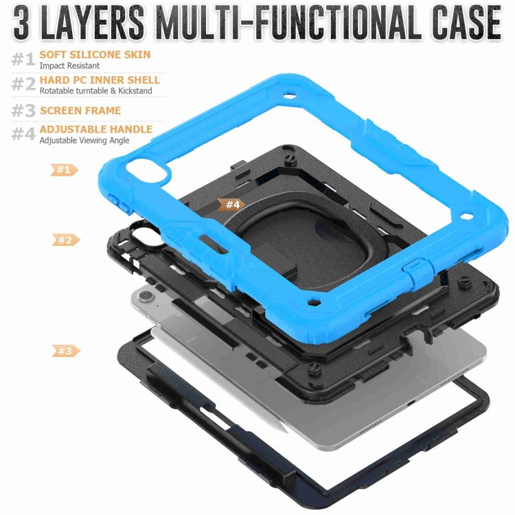 For iPad Air 11 2025 / 2024 Handle Silicone Hydric PC Tablet Case with Shoulder Strap(Light Blue) - iPad Air 11 2025 / 2024 Cases by buy2fix | Online Shopping UK | buy2fix
