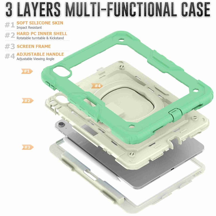 For iPad Air 11 2025 / 2024 Handle Silicone Hydric PC Tablet Case with Shoulder Strap(Light Green) - iPad Air 11 2025 / 2024 Cases by buy2fix | Online Shopping UK | buy2fix