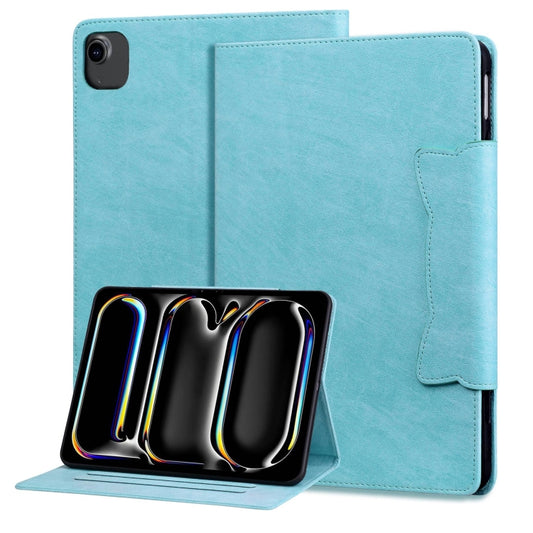 For iPad Air 13 2025 / 2024 Cat Buckle Leather Smart Tablet Case(Sky Blue) - iPad Air 13 2025 / 2024 Cases by buy2fix | Online Shopping UK | buy2fix