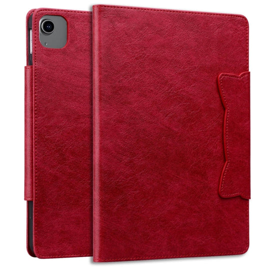 For iPad Air 13 2025 / 2024 Cat Buckle Leather Smart Tablet Case(Red) - iPad Air 13 2025 / 2024 Cases by buy2fix | Online Shopping UK | buy2fix