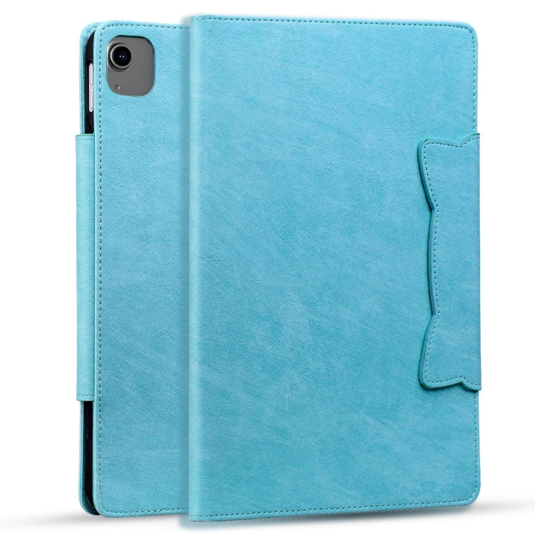 For iPad Pro 12.9 2022 / 2021 / 2020 / 2018 Cat Buckle Leather Smart Tablet Case(Sky Blue) - iPad Pro 12.9 (2022/2021) Cases by buy2fix | Online Shopping UK | buy2fix