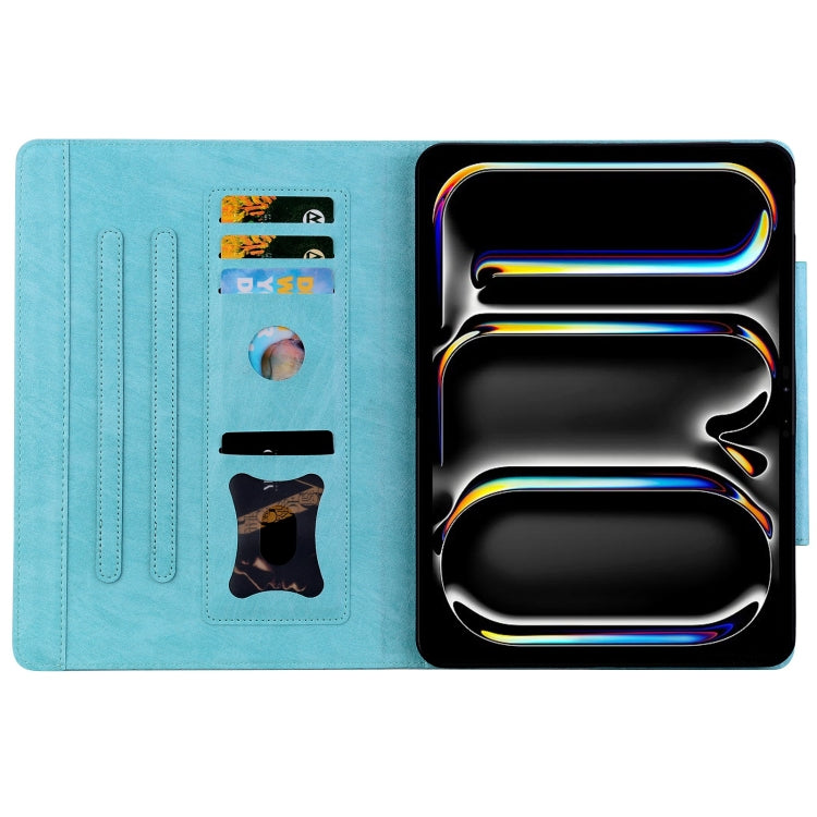 For iPad Pro 12.9 2022 / 2021 / 2020 / 2018 Cat Buckle Leather Smart Tablet Case(Sky Blue) - iPad Pro 12.9 (2022/2021) Cases by buy2fix | Online Shopping UK | buy2fix