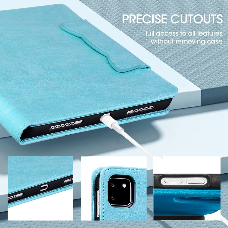 For iPad Pro 12.9 2022 / 2021 / 2020 / 2018 Cat Buckle Leather Smart Tablet Case(Sky Blue) - iPad Pro 12.9 (2022/2021) Cases by buy2fix | Online Shopping UK | buy2fix