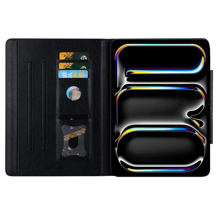 For iPad Pro 12.9 2022 / 2021 / 2020 / 2018 Cat Buckle Leather Smart Tablet Case(Black) - iPad Pro 12.9 (2022/2021) Cases by buy2fix | Online Shopping UK | buy2fix