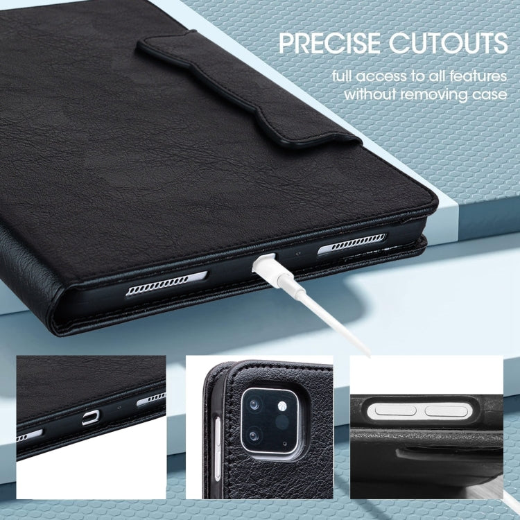 For iPad Pro 12.9 2022 / 2021 / 2020 / 2018 Cat Buckle Leather Smart Tablet Case(Black) - iPad Pro 12.9 (2022/2021) Cases by buy2fix | Online Shopping UK | buy2fix