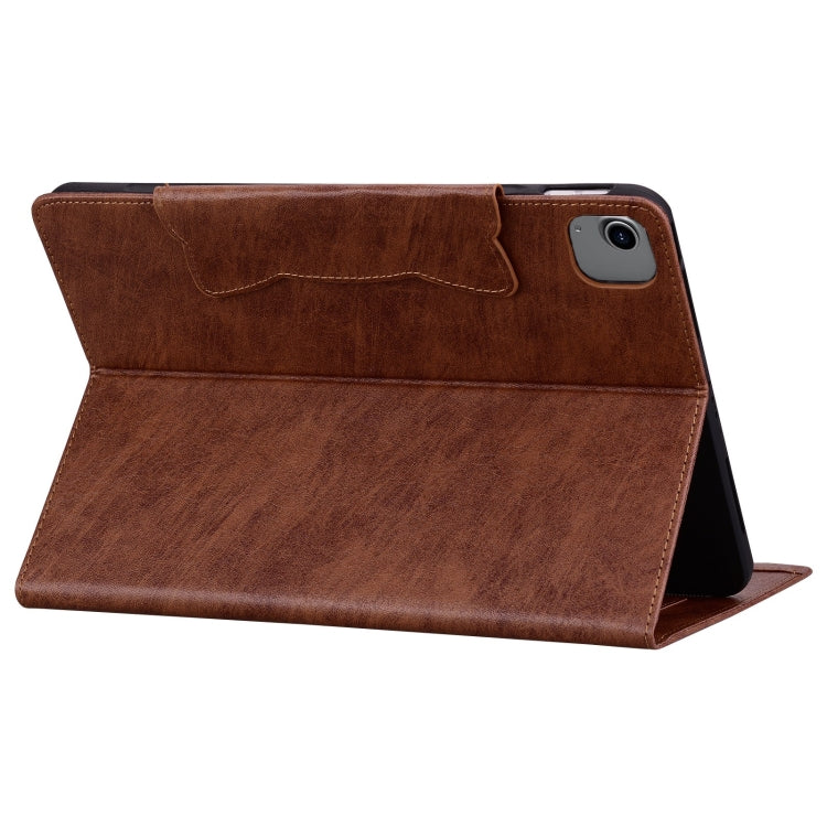 For iPad Pro 12.9 2022 / 2021 / 2020 / 2018 Cat Buckle Leather Smart Tablet Case(Brown) - iPad Pro 12.9 (2022/2021) Cases by buy2fix | Online Shopping UK | buy2fix