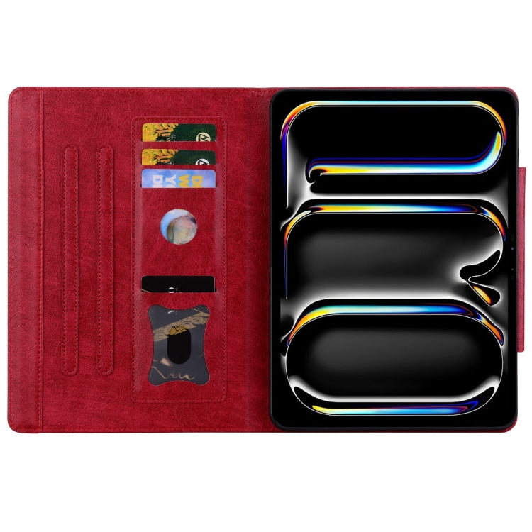 For iPad Pro 12.9 2022 / 2021 / 2020 / 2018 Cat Buckle Leather Smart Tablet Case(Red) - iPad Pro 12.9 (2022/2021) Cases by buy2fix | Online Shopping UK | buy2fix