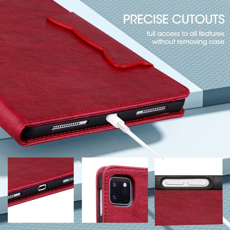 For iPad Pro 12.9 2022 / 2021 / 2020 / 2018 Cat Buckle Leather Smart Tablet Case(Red) - iPad Pro 12.9 (2022/2021) Cases by buy2fix | Online Shopping UK | buy2fix