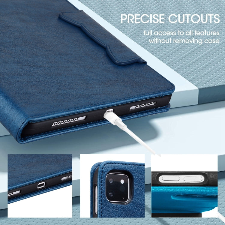 For iPad Pro 12.9 2022 / 2021 / 2020 / 2018 Cat Buckle Leather Smart Tablet Case(Royal Blue) - iPad Pro 12.9 (2022/2021) Cases by buy2fix | Online Shopping UK | buy2fix