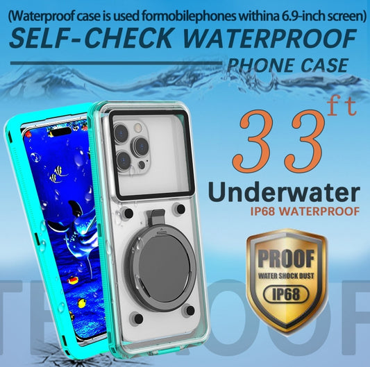 33ft 10m Underwater IP68 Waterproof Phone Case For Under 6.6 inch Phones(Blue) by buy2fix