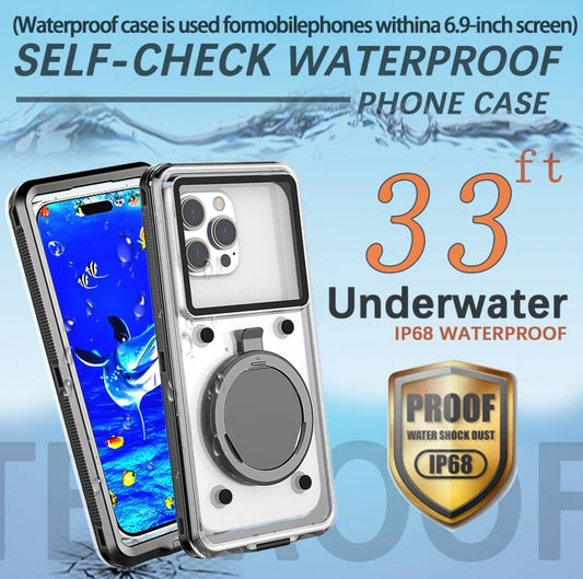 33ft 10m Underwater IP68 Waterproof Phone Case For Under 6.6 inch Phones(Black) by buy2fix