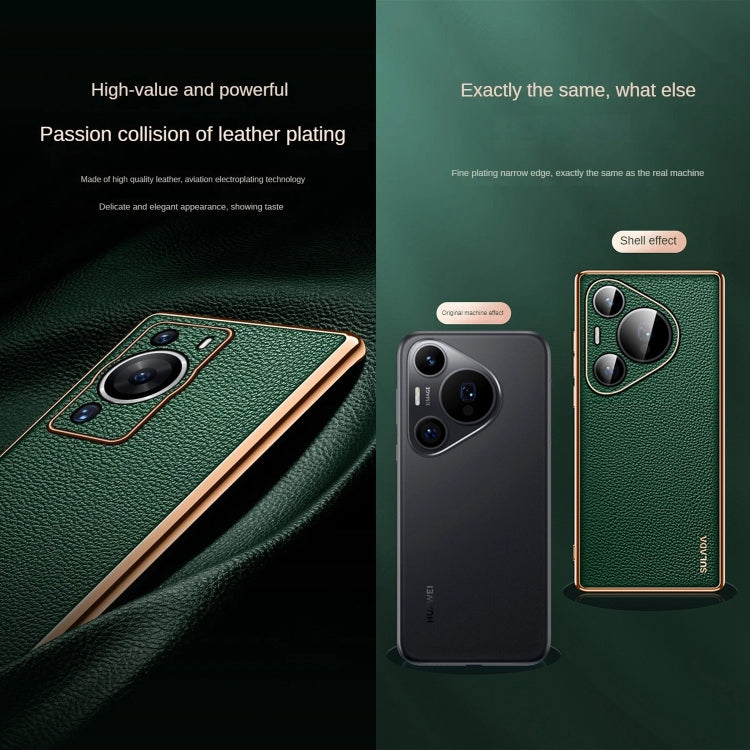 For Huawei Pura 70 SULADA TPU + Litchi Texture Leather Phone Case(Orange) - Huawei Cases by SULADA | Online Shopping UK | buy2fix