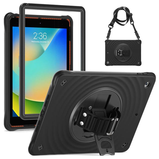 For iPad 10.2 2021 / 2020 / 2019 Rotation Holder Silicone Hybrid PC Tablet Case(Black) - iPad 10.2 Cases by buy2fix | Online Shopping UK | buy2fix